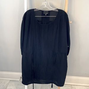 Black Greylin tie waist tunic with pockets L